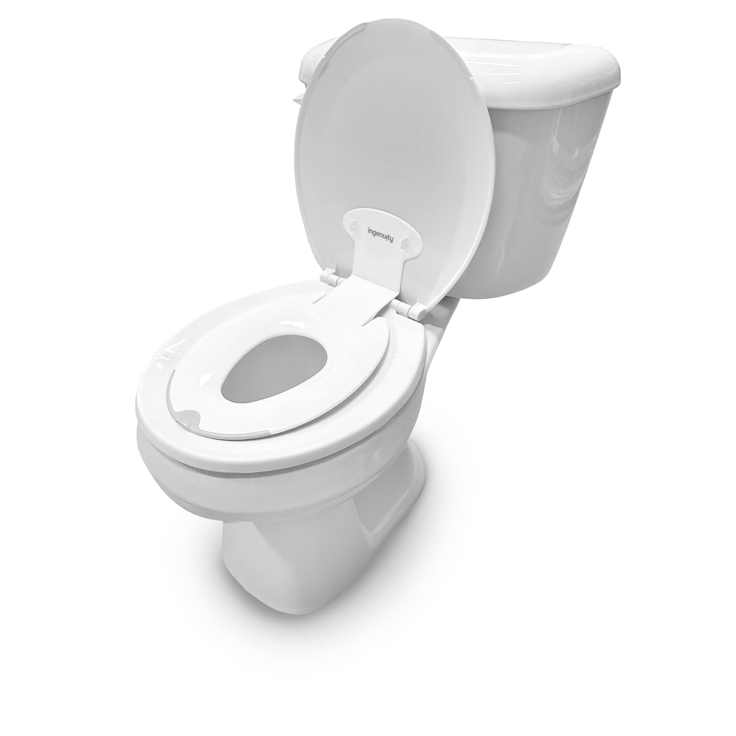 Ingenuity: ity by Ingenuity Flip & Sit Potty Seat (White) – Easy to Set Up & Remove Potty Training Seat That Attaches to Adult Toilet Seat