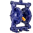 Heavy Duty Air-operated Double Diaphragm Pump Cast iron Double Diaphragm Transfer Pump 12GPM 115PSI 1/2" Inlet/Outlet For Diesel Kerosene Grease Oil