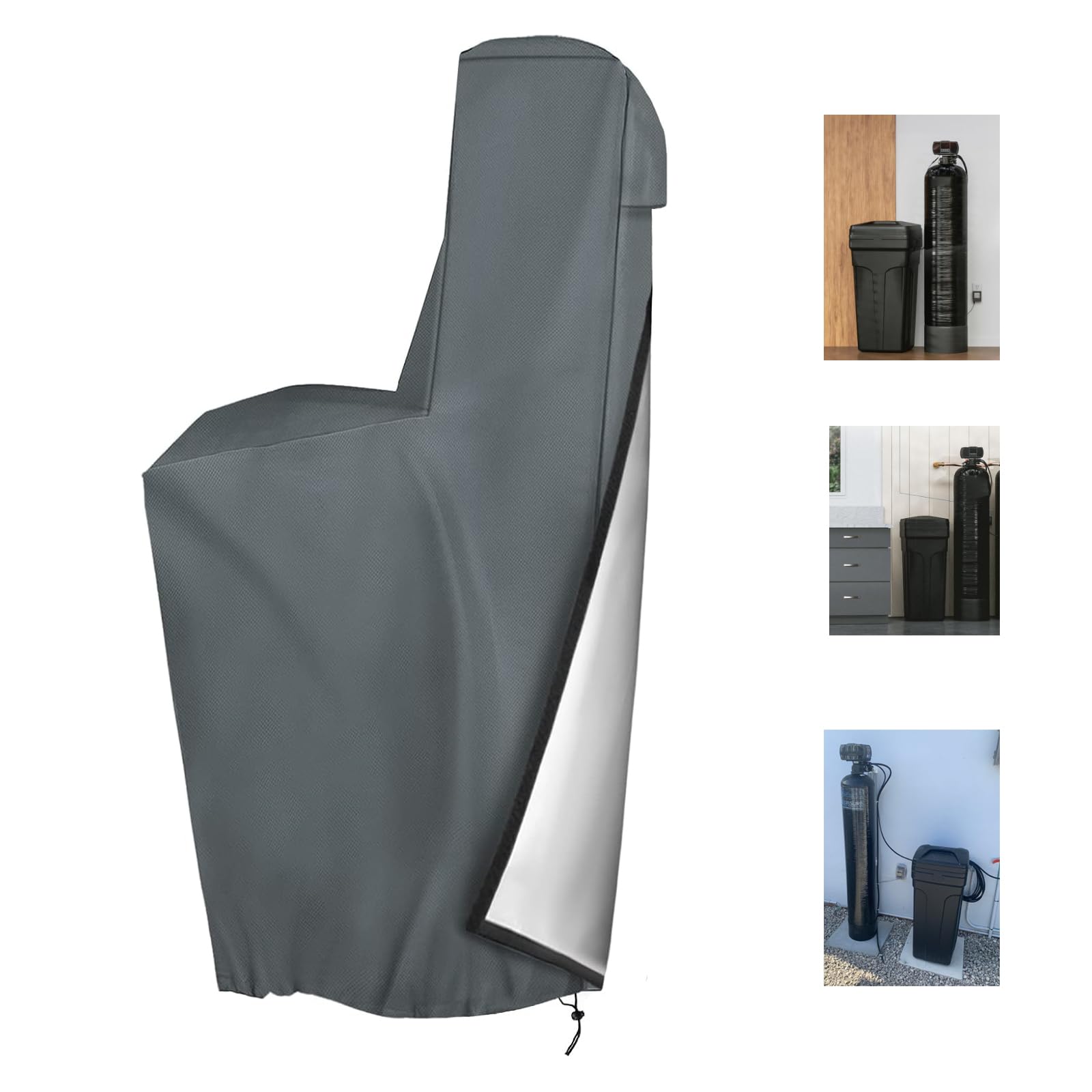 Photo 1 of TORUTA Universal Water Softener Cover - Fits 55"H x 30"W x 16"D Softeners One-Piece Design with Full-Length Nylon buckle Straps Weatherproof Fleck/GE/Kenmore Compatible ?