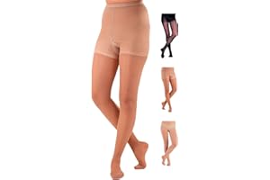 ABSOLUTE SUPPORT Made in USA - Plus Size Sheer Compression Pantyhose for Women 20-30mmHg - Womens High Waist Compression Tights for Arthritis, Leg Pain, Edema, Embolism - Beige, 3X-Large - A207BE6