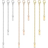 9pcs Gold Necklace Extender 2", 4", 6" Delicate Necklace Extender Chain Set Stainless Steel Chain Extenders for Women Necklaces Jewelry Chains Extenders for Bracelet Anklet (Gold/Silver/Rose Gold)