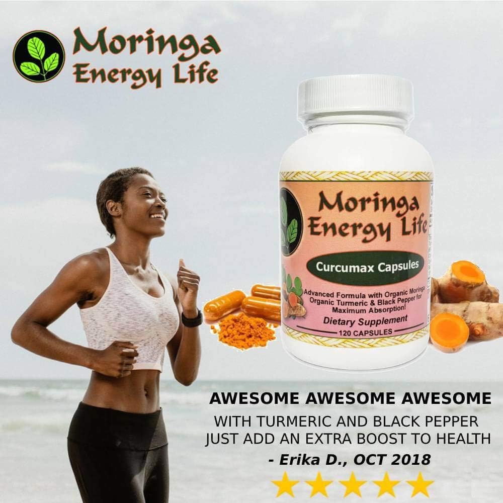Curcumax Turmeric Plus Moringa Capsules! 100 Pure and Natural