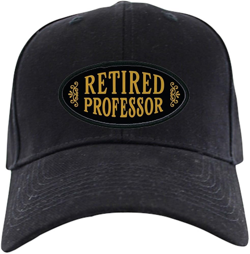 CafePress Retired Professor Baseball Hat, Novelty Black Cap Clothing