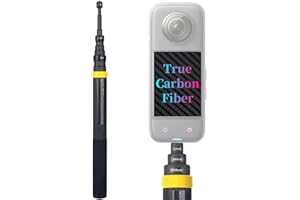 YOOOYOOO True Carbon Fiber Selfie Stick 118inch/300cm Super Long Pole Invisible Extension Monopod for Insta360 Insta 360 ONE X3 X2 X RS Go Pro DJI Action Accessories (Yellow)