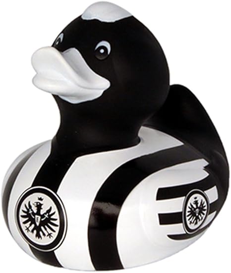 black and white rubber duck