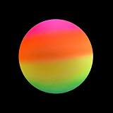 MTS Giant Jumbo 18" Neon Rainbow Rubber Playground Beach Ball - Textured Surface view 3