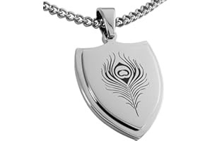 Tioneer Stainless Steel Greek Gods Shield Pendant Necklace