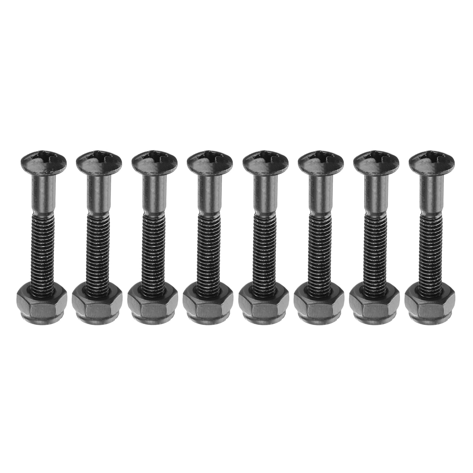 PATIKIL Skateboard Mounting Hardware 1-3/8" / 35mm, 8pcs Carbon Steel Skateboard Screws Bolts&Nuts Flat Head for Cruiser, Black