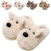 Drecage Big Kids Slippers for Boys Girls Winter Warm Cute Dog House Shoes Fuzzy Fun Cartoon Indoor Bedroom Footwear