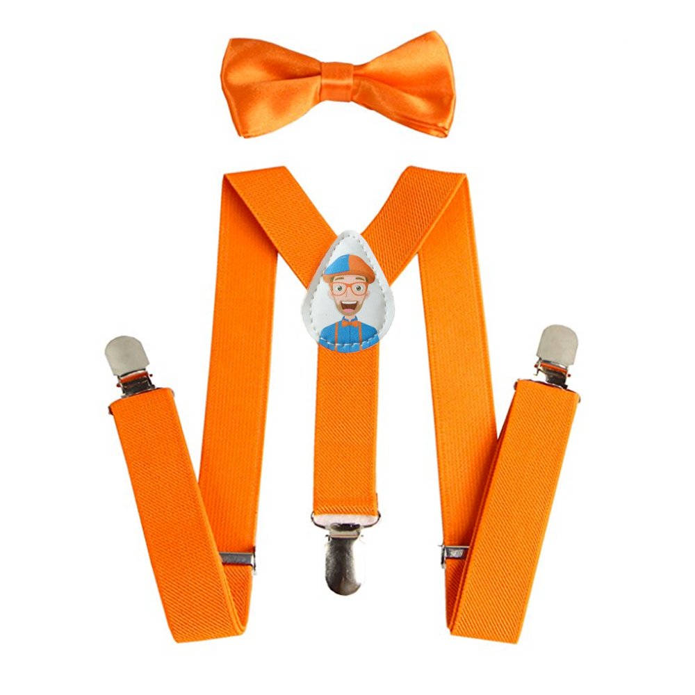 Buy Blippi Official Kids Orange Suspenders and Bow Tie for Children