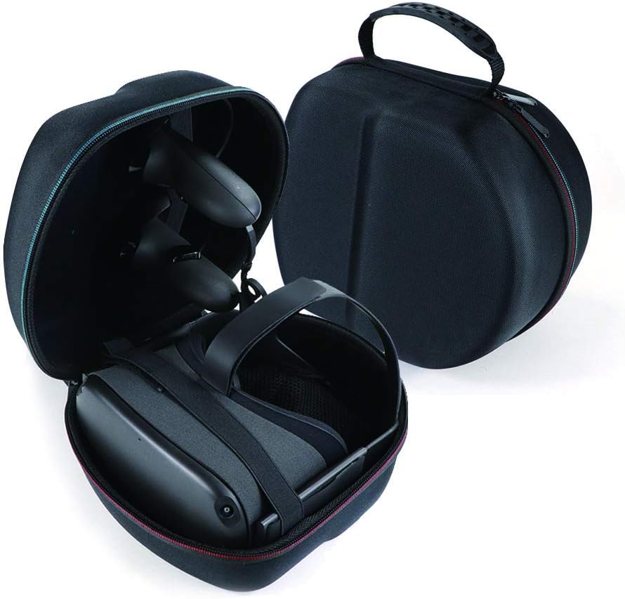 HissKong Hard Carrying case for Oculus Quest All-in-one VR Gaming Headset and Controllers - 64GB 128GB Protective Storage Travel Box - Black