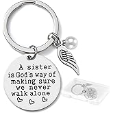 CINHOLL Best Friend Dad Mom Sister Birthday Gift for Women Funny Christmas Keychain Present