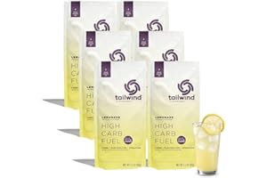 Tailwind Nutrition High Carb Fuel, 90 g High Intensity Carbs (2:1 Glucose:Fructose) + Electrolytes, Gluten‑Free, Vegan, Lemonade, Single‑Serving 6 Pack