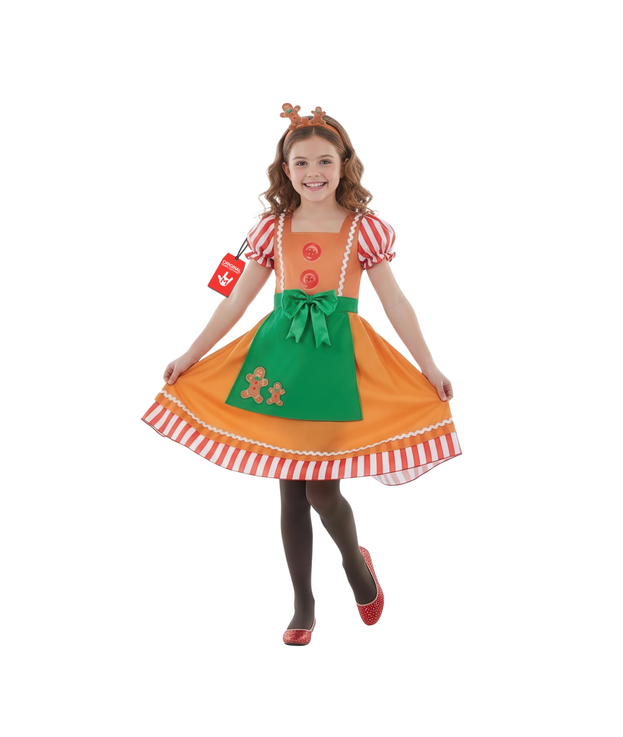 Fun Shack Gingerbread Costume Girls, Kids Gingerbread Costume, Christmas Outfits for Girls, Christmas Dress for Child, X-Large
