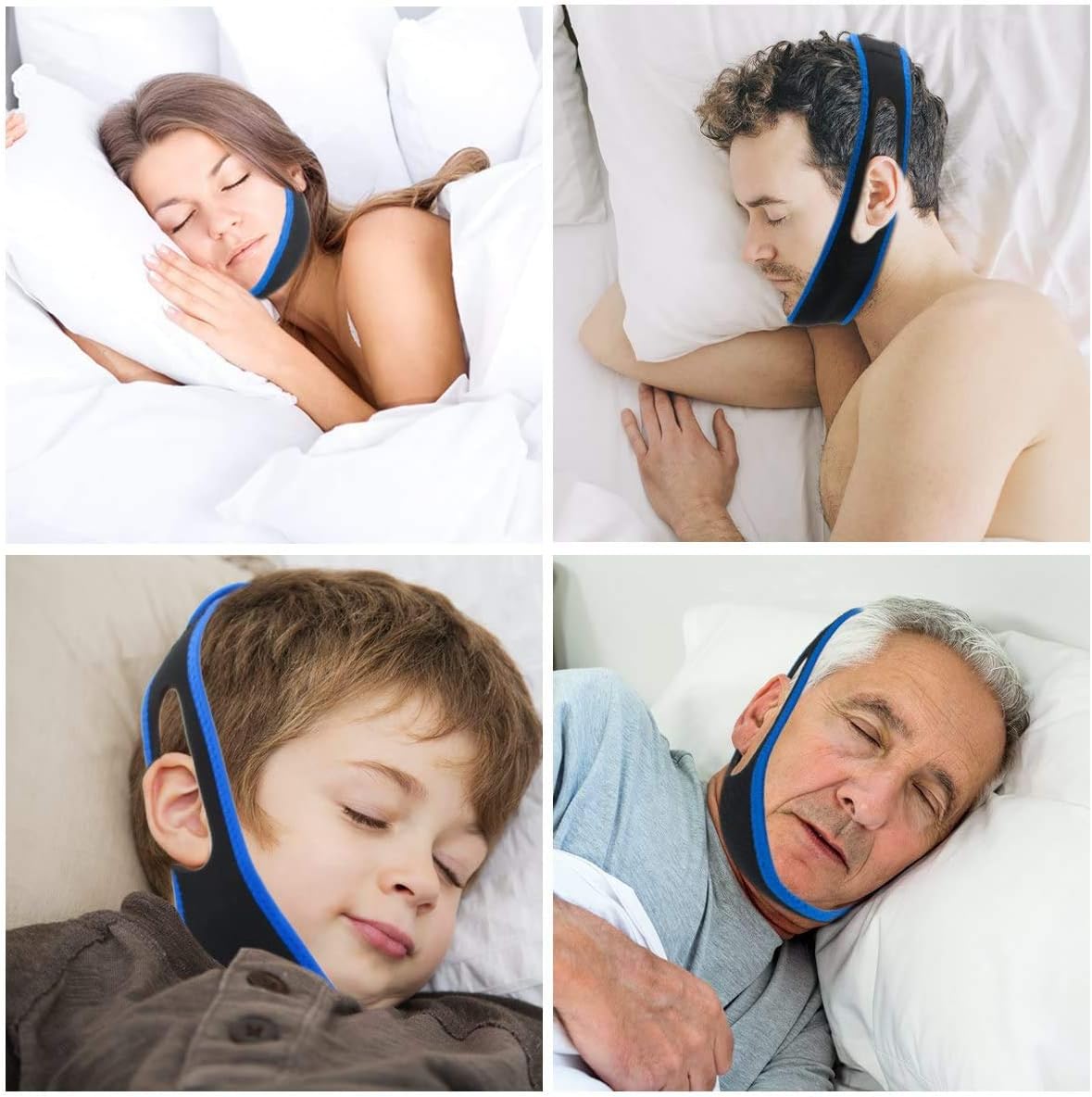 Anti Snoring Chin Strap,Snoring Solution Anti Snoring Devices Effective Stop Snoring Chin Strap for Men Women Adjustable Snore Reduction Chin Straps Snore Stopper Advanced Sleep Aids Better Sleep: Health & Personal Care