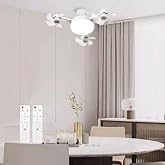 E26/E27 Socket Fan Light with Remote Screw in Ceiling Fan with Dimmable LED | Light Bulb Fan 3-Speed, Easy Install, Light Bulb for Bedroom, Kitchen, Working Space