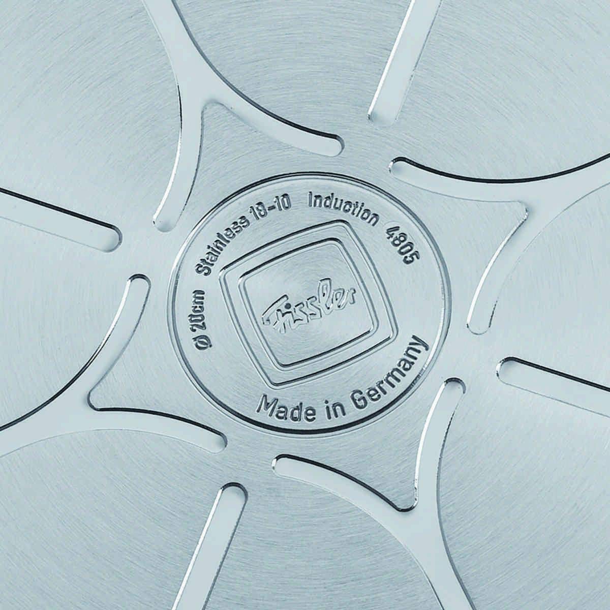 Fissler 084-373-24-000 Professional Collection Shallow Pan, 9.4 inches (24 cm), Stainless Steel, Gas Fire/Induction Compatible, Made in Germany