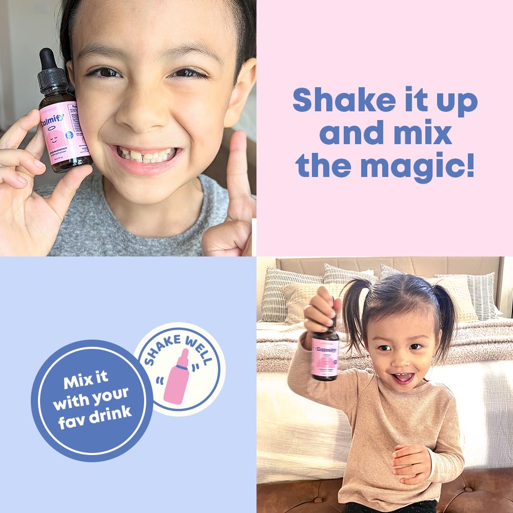 JoySpring Calmify Magnesium Citrate Liquid for Kids - Sugar-Free, Gluten-Free Calming Supplement with Chamomile - Natural Support for Kids & Teens (1 fl oz) 30 Servings