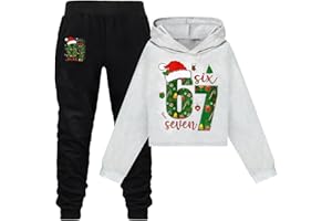 67 Shirt and Pants Set Fashion Style Two Piece Graphic Hoodie Tops and Pants for Girls Boys Outfit 3-13 Years