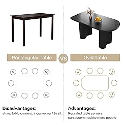 Guyii 55.11" Dining Table Set with 6 Chairs, Modern