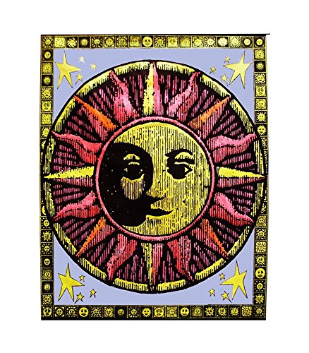 Opticz Aztec Sun Blacklight Reactive Cloth Wall Hanging