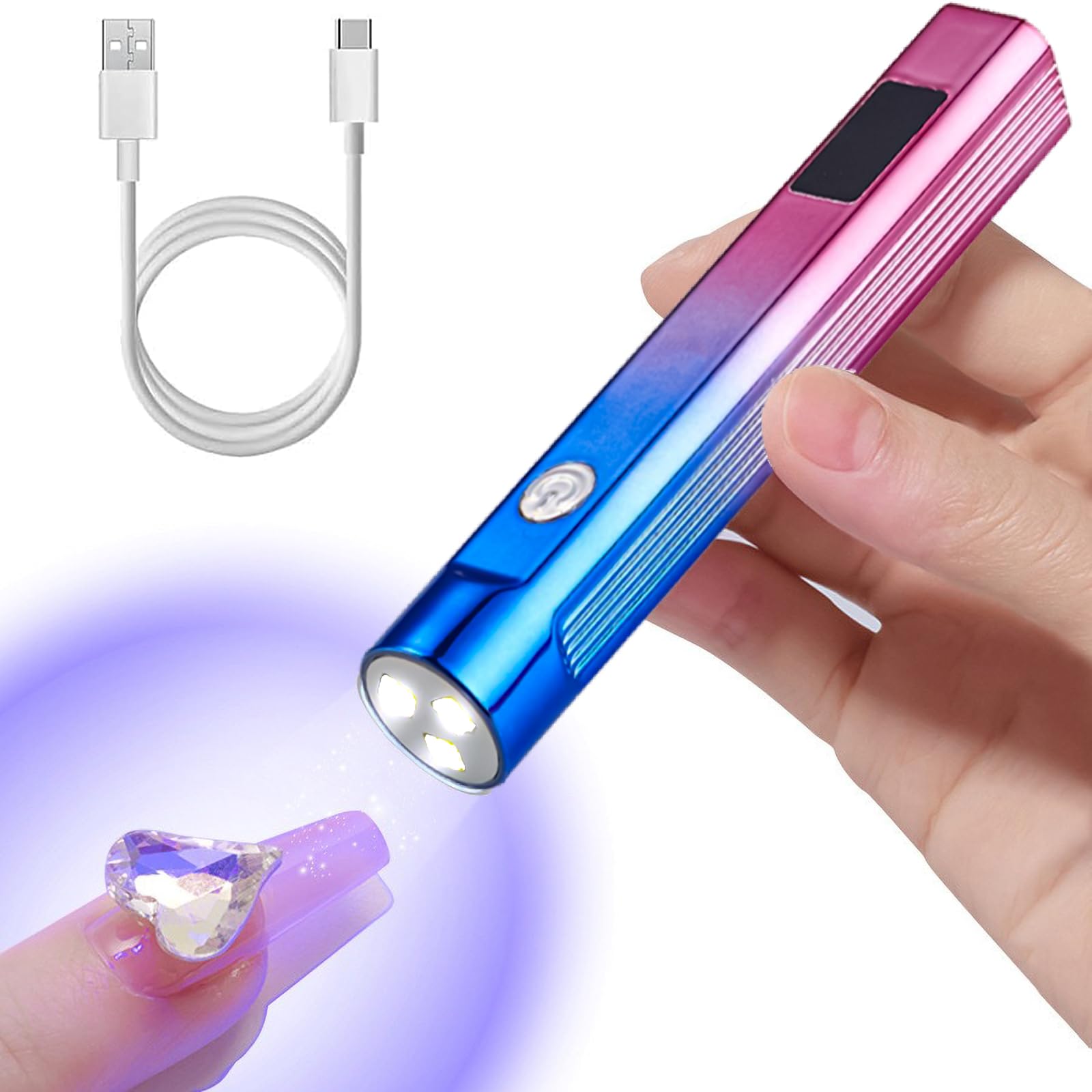 UV Lamps for Gel Nails, Nail Lamp 9W Rechargeable USB with 3 Timer & Large LED Screen, Gel Nail Lamp Handheld for Gel Nail Polish/Nail Tops/Nail Primer Portable Nail Art Tools for Home & Salon