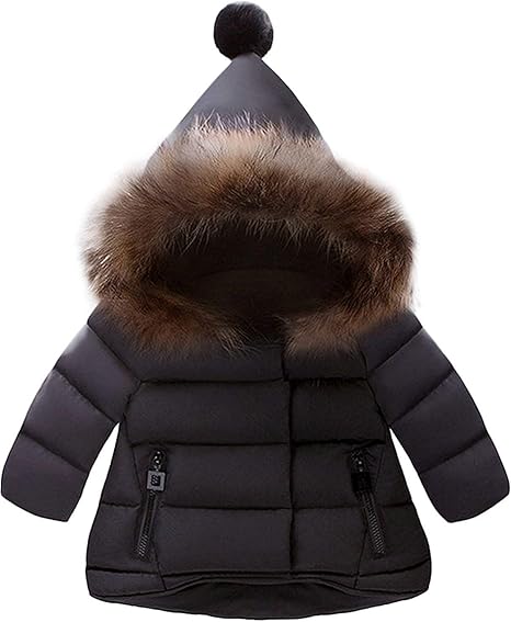 baby girl winter jacket with fur hood