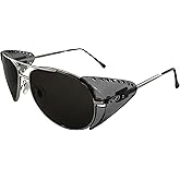 Global Vision Eyewear Aviator Z87 Motorcycle Sunglasses Silver Frames Smoke Safety Lens