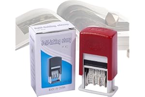 Date Stamper, Scrapbook Accessories, Rectangular Date Stamper Inking Day Month Year, Journal Diary Supplies for Check Process