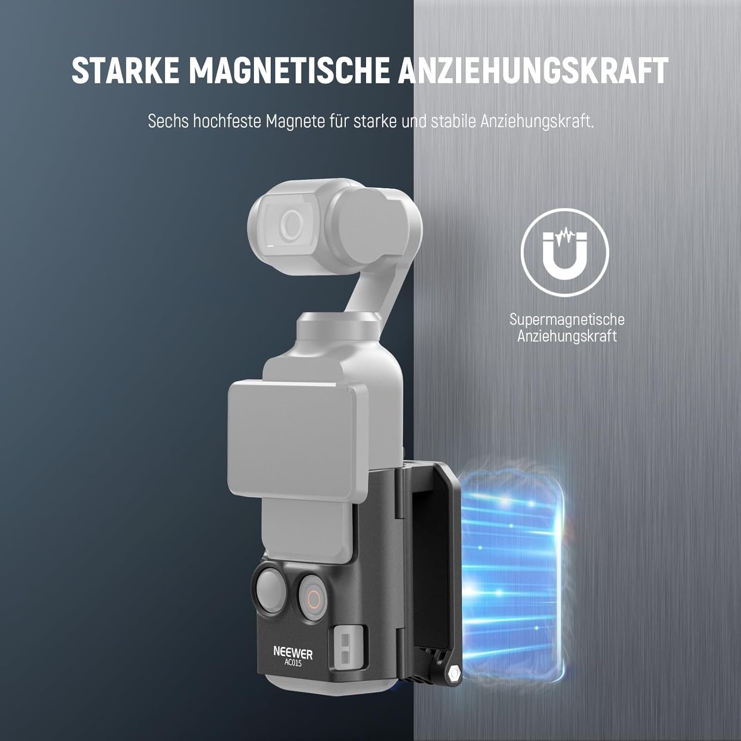 NEEWER Basics Magnethalterung, kompatibel mit DJI Osmo Pocket 3 Xtra Muse 3