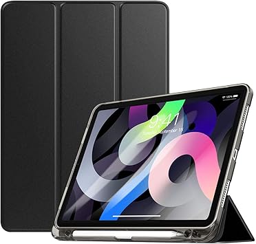 Amazon Com Timovo Case For New Ipad Air 4th Generation Ipad Air 4 Case 10 9 Inch 2020 With Apple Pencil Holder Light Weight Slim Back Protective Smart Case Black Electronics