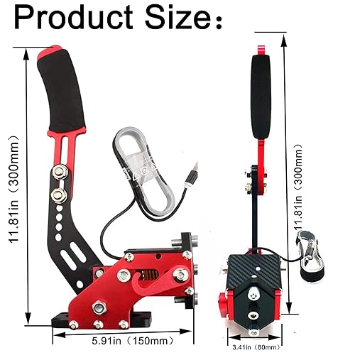 thumbnail image 2 of USB Handbrake For Racing Games - Compatible With PS4/PS5/PC & Logitech G29 Wheel 2 of 14