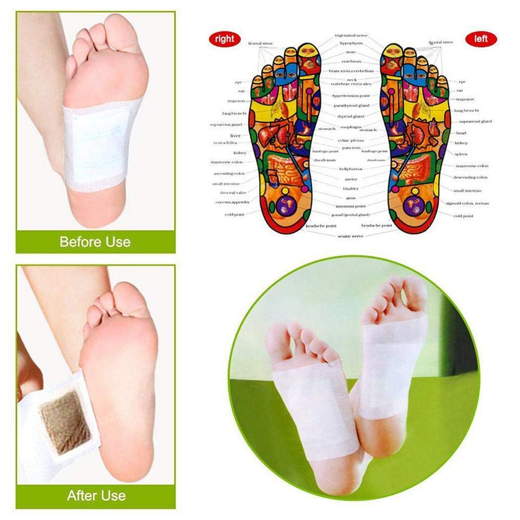 Halffle Detox Foot Pad Organic Herbal Detoxify Toxins Cleansing Patches Health Care Foot Creams & Lotions 5 Pcs