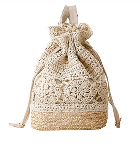 Woven Drawstring Backpack