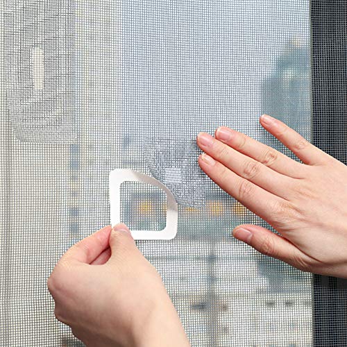 WIWAPLEX Door/Window Screen Repair Patch Set, 20 Sheet Strong Self Adhesive & Waterproof Fiberglass Holes Cover Mesh Sticky Wires Patches, 3-Size (4" x 4") (4" x 2") (2" x 2")