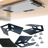 Qiukouli 3-Piece Under Desk Laptop Mount with Anti-Scratch Felt Board and Durable Shelf for Storage ,for Laptop MacBook Dell OptiPlex PS4 & More