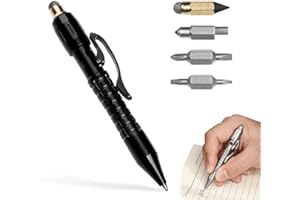 Multi-Functional Titanium Pen – Ultimate EDC Pocket Tool, Mini EDC Pocket Pen with 6 Quick-Swap Heads (Write, Screw, Cut, Tap