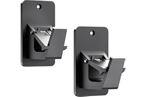 BMONATY 3M Adhesive No Drill Curtain Rod Brackets - Heavy Duty 30LB Holders for Bathroom Bedroom Kitchen, Universal Damage-Free Window Rod Hooks with Nail-Free Installation (2PC Black)