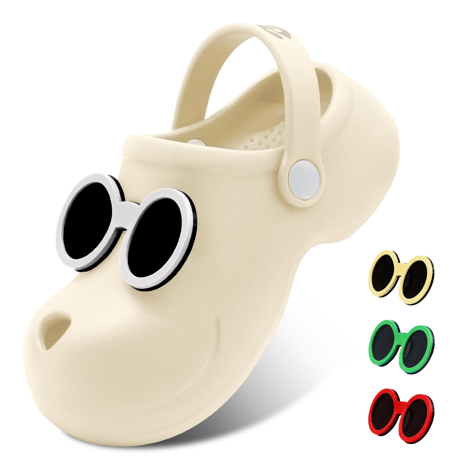 Photo 1 of Kid's Girls Boys Clogs Slip on Garden Water Shoes Classic Slides Sandals with Arch Support Incredibly Light and Easy to Wear Stylish Cartoon Shower Beach Pool Slippers for Children White