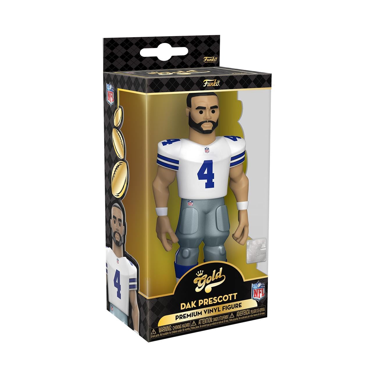 Funko Gold 5" NFL: Cowboys - Dak Prescott - 1/6 Odds for Rare Chase Variant - Collectable Vinyl Action Figure - Birthday Gift Idea - Official Merchandise - Ideal Toy for Sports Fans and Display