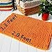 Hughapy Chenille Bathroom Rug Non Slip Bath Mat Extra Soft and Absorbent Shaggy Rugs Plush Carpet Mats for Bathroom Living Room (Orange, 23.6x15.7 inch)