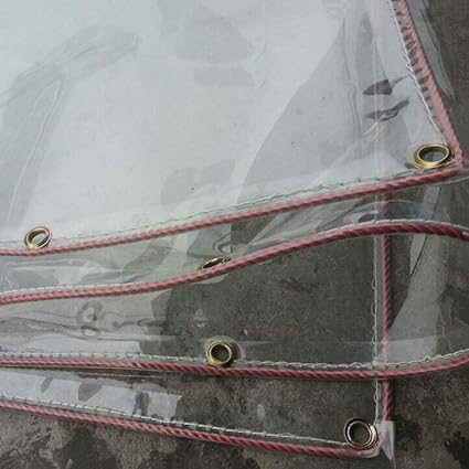 QIANGDA Planen Abdeckhaube Schutzplane PVC-Zelt Verdicken Mit Ösen Wasserdicht Starke & Massive Plane, Durchsichtig, Dicke 0,