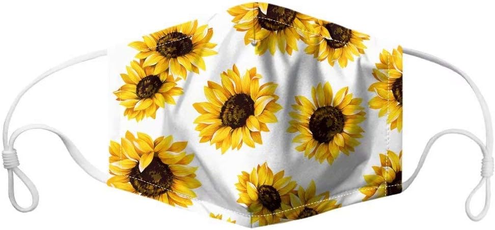 CuMagical Sunflower Print Personalized Anti Dust Mouth Face Mask Adjustable Earloop
