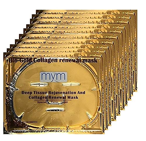 MyM 24k Gold Collegen Crystal Mask for Deep Tissue Rejuvenation and Collagen Renewal Mask X 10 Pcs. - //coolthings.us
