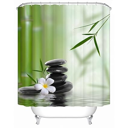 Amazon Com Sea Cloud Zen Spa Yoga Decor Bathroom Curtain With