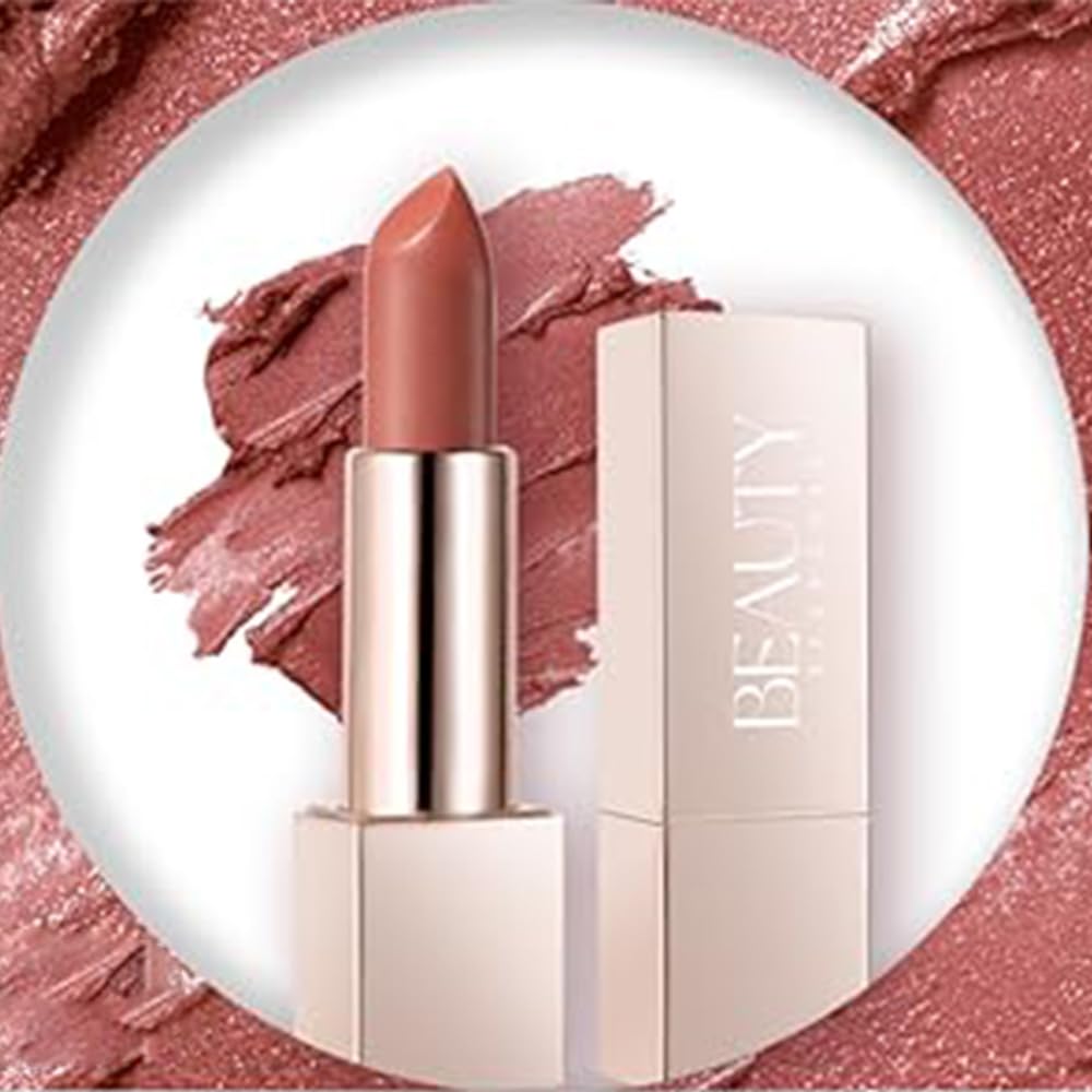 Beauty Searcher Metallic Shine Lipstick Makeup for Woman Velvet Matte Lipsticks Moisturizing No-Stick Cup Lip Makeup, Long Lasting 24H Waterproof Shine Lip Gloss (#3)