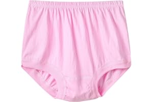 Seniors Women Cotton Soft Underwear Elastic Waist Loose Briefs Underwear Full Coverage Daily Solid Color Panties