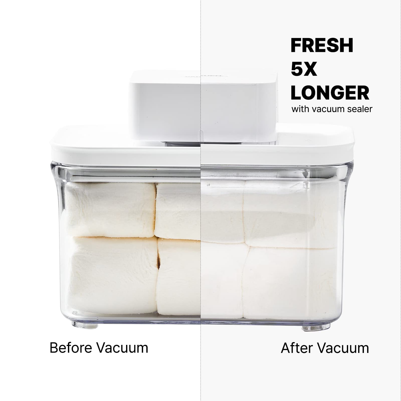 Premium Airtight Food Storage Containers, Square 2PC/Set(1.48qt/1.4Lx2pcs), Smart One-Click Seal Lid, No Hinges, 100% Leak Proof, BPA-FREE, Dishwasher, Freezer & Microwave Safe