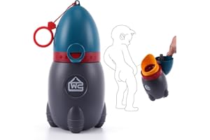 DIJIAMEIYA 2025 Upgraded Travel Urinal for Kids,Rocket Toys Portable Emergency Urinal for Toddler,Light and Easy to Carry,Suitable for Car,Travel,Camping and Children's Urinal Potty Training(Deep Blue)