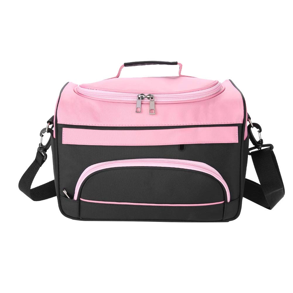 Brrnoo Carry Bag for Women, Tools Organizer for Travel, Lightweight Foldable Tote with Multiple Pockets, Pink